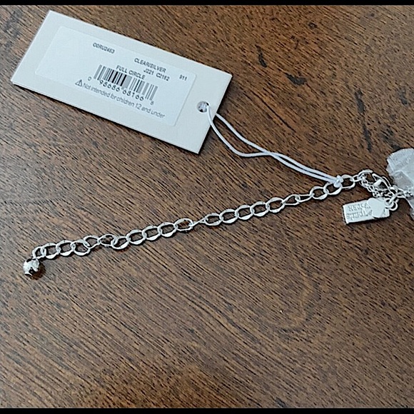 🆕🔥♠️KATE SPADE GORGEOUS FULL CIRCLE STERLING SILVER&CLEAR STUDS NECKLACE👀PICS - Picture 15 of 17